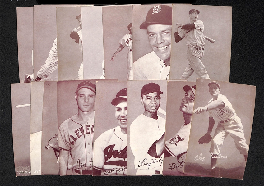 Lot of 15 Baseball Exhibit Cards from 1947-1961 w. Ted Williams
